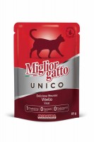Мусс Miglior MC UNICO Veal (С телятиной) для кошек, 85 г.
