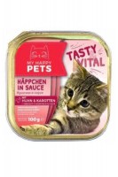 Кусочки в соусе My happy Pets для взрослых кошек с курицей и морковью, 100 г