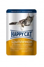 Консервы Happy Cat Adult (Цыпленок, печень, морковь), 100 г