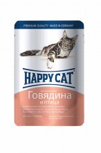 Консервы Happy Cat Adult (Говядина, птица), 100 г.
