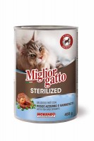 Паштет Miglior Gatto Steril (с рыбой и креветками), 400 г.