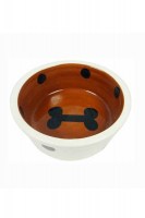 Миска керамическая с рисунком BONE коричневая d=12.5 см.