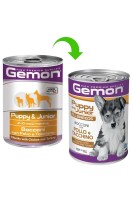 Консервы Gemon Dog Puppy Chicken/Turkey с курицей и индейкой, 415 г.