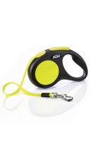 Рулетка-поводок Flexi New Classic NEON S, лента 5м 15кг