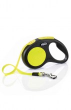 Рулетка-поводок Flexi New Classic NEON S, лента 5м 15кг