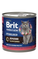 Консервы Brit Premium by Nature для кошек (кролик и брусника), 200 г