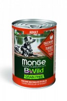 Консервы Monge BWild GF All Breeds Adult с индейкой, тыквой и цукини, 400 г.