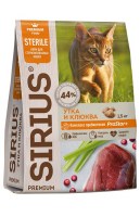 Sirius для стерилизованных кошек (утка с клюквой)