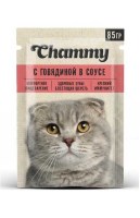 Chammy Консервы для кошек (Говядина в соусе), 85 г.