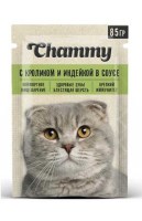 Chammy Консервы для кошек (Кролик и индейка в соусе), 85 г.