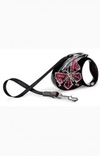 Рулетка-поводок Flexi Glam S, Бабочка, лента 3м 12кг