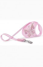 Рулетка-поводок Flexi Glam S, Бабочка, лента 3м 12кг