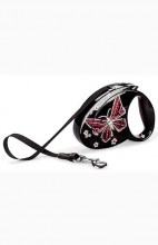 Рулетка-поводок Flexi Glam М, Бабочка, лента 5м 25кг