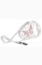 Рулетка-поводок Flexi Glam М, Бабочка, лента 5м 25кг