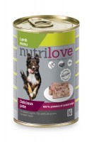Паштет Nutrilove Pate Dog lamb с ягненком 60%, 400 г.