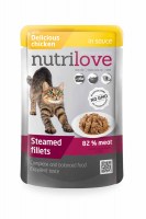 Пресерва Nutrilove NMpouch Cat chicken с курицей (соус) 82%, 85 г