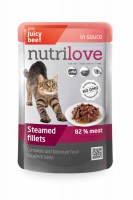 Пресерва Nutrilove NMpouch Cat beef с говядиной (соус) 82%, 85 г