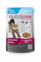 Пресерва Nutrilove NMpouch Cat salmon с лососем (соус) 74%, 85 г