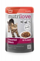 Пресерва Nutrilove NMpouch Cat beef с говядиной (желе) 82%, 85 г