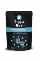 Терра Кот, консервы для взрослых кошек с лососем в соусе, 85 г.