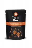 Терра Кот, консервы для взрослых кошек с индейкой и телячьей печенью   в соусе, 85 г.