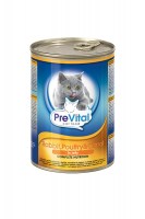 Консервы PreVital Premium line с кроликом, птицей, морковью в желе. 415 г