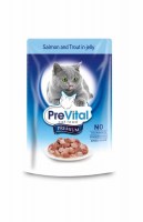 Консервы PreVital Premium line (Лосось с форелью) в желе, 100 г