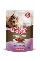 Кусочки Miglior Gatto Sterilized Lamb and Vegetable с ягненком и овощами в соусе, 85 г.