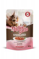 Кусочки Miglior Gatto Sterilized Salmon с лососем в желе, 85 г.