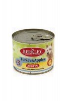 Консервы Berkley №3 для взрослых собак (индейка с яблоками), 200 г