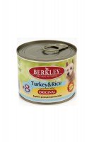 Консервы Berkley №8 для взрослых собак (индейка с рисом), 200 г