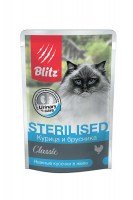 Blitz Classic Sterilised Adult Cat (Курица и брусника), 85 г