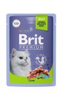 Brit Premium пауч для кошек ягненок в желе, 85 г