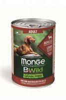 Консервы Monge BWild GF All Breeds Adult с ягненком, тыквой и цукини, 400 г.