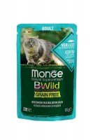 Консервы Monge Cat BWild Codfish/Veg (с треской, креветками и овощами), 85 г.