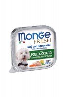 Консервы Monge Dog Fresh Chicken&Vegetables с птицей и овощами, 100 г.