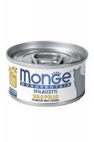 Консервы Monge Cat Monoprotein (мясные хлопья из курицы), 80 г.