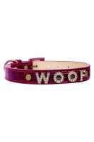 LOLO Pets Ошейник „WOOF” - темно-розовый, размер S