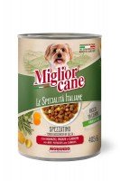 Консервы Miglior cane Le Specialità Italiane (Говядина, картофель, морковь в соусе), 405 г.