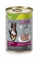 Паштет Nutrilove Pate Dog lamb с ягненком 60%, 400 г.