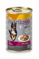 Консерва Nutrilove Chunks Dog chicken с курицей 69%, 415 г