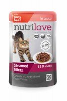 Пресерва Nutrilove NMpouch Cat beef с говядиной (соус) 82%, 85 г