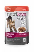 Пресерва Nutrilove NMpouch Cat beef с говядиной (желе) 82%, 85 г