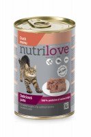 Паштет Nutrilove Pate Cat duck с уткой 60%, 400 г