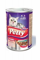 Petty консервы для кошек с кусочками телятины и баранины, 405 г.