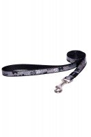 Удлиненный поводок Rogz Lapz Trendy Lijn Lang Black Bones
