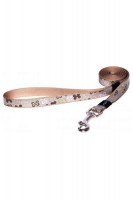 Удлиненный поводок Rogz Lapz Trendy Lijn Lang Brown Bones, 1,8 м