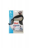 Рулетка-поводок Flexi Standard Soft L, лента, 5м 50кг