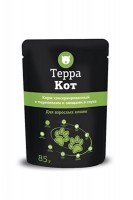 Терра Кот, консервы для взрослых кошек с перепелами и овощами  в соусе, 85 г.