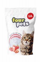 FOUR PETS силикагелевый наполнитель (клубника)